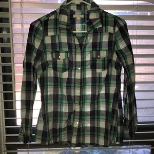 Plaid button down shirt